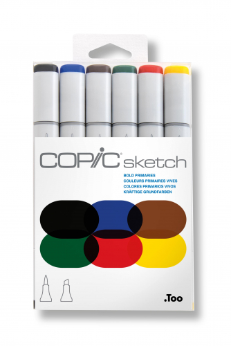 Набор маркеров Copic Sketch 'Bold Primaries' 6 штук в пластиковой упаковке
