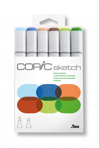 Набор маркеров Copic Sketch 'Earth Essentials' 6 штук в пластиковой упаковке