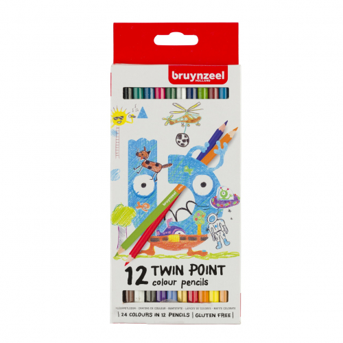 Набор двухсторонних цветных карандашей Bruynzeel Kids 12 штук в картонной упаковке