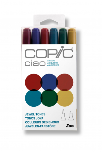 Набор маркеров Copic Ciao 'Jewel Tones' 6 штук в пластиковой упаковке