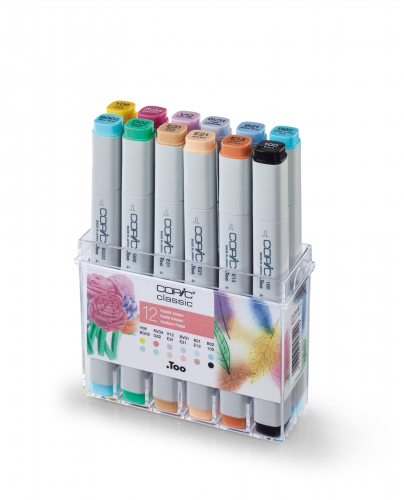 Набор маркеров Copic Classic 'Pastel Colours' 12 штук в пластиковой упаковке