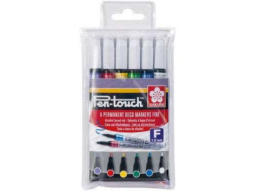 Набор маркеров Pen-Touch 6 штук (основные цвета) тонкий стержень в пластиковой упаковке