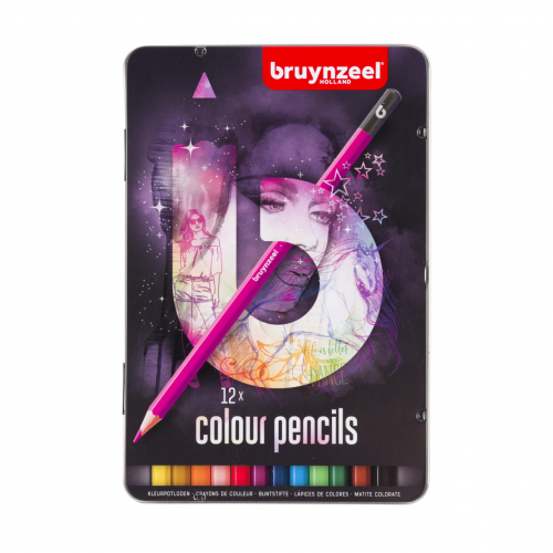 Набор цветных карандашей Bruynzeel Teen Light 12 цветов в металлической упаковке