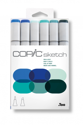 Набор маркеров Copic Sketch 'Sea & Sky' 6 штук в пластиковой упаковке