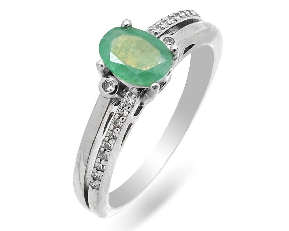 Кольцо из серебра изумруд берилл, SL-RIC99