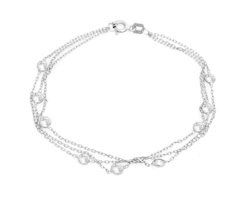 Браслет из серебра куб.циркон., ТФБ-78