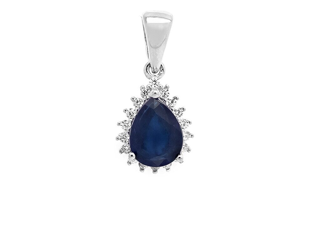 Подвеска из серебра сапфир корунд, SL-RIC68