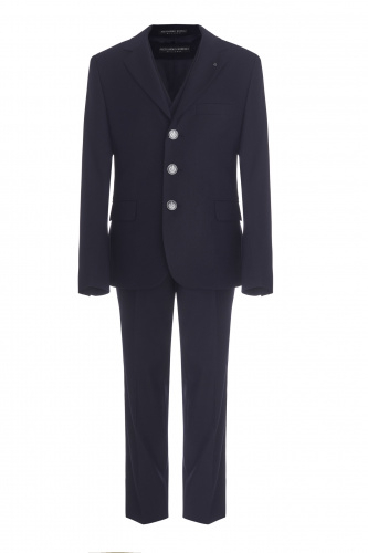 Костюм тройка классический (брюки,жилет,пиджак) для мальчика (цвет т.синий)