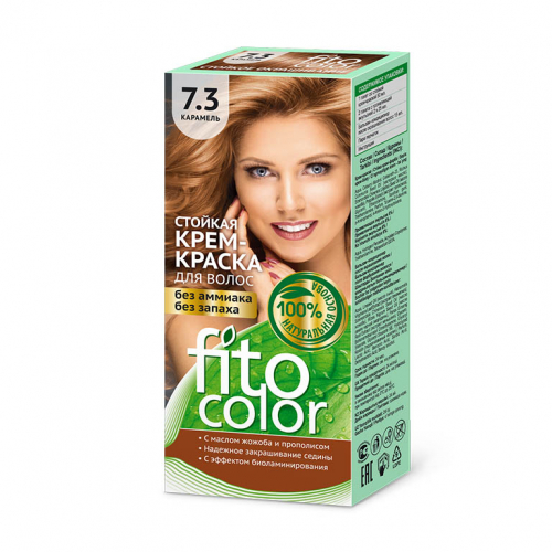 Стойкая крем-краска для волос серии Fitocolor, тон 7.3 карамель 115мл