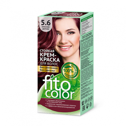 Стойкая крем-краска для волос серии Fitocolor, тон 5.6 красное дерево 115мл