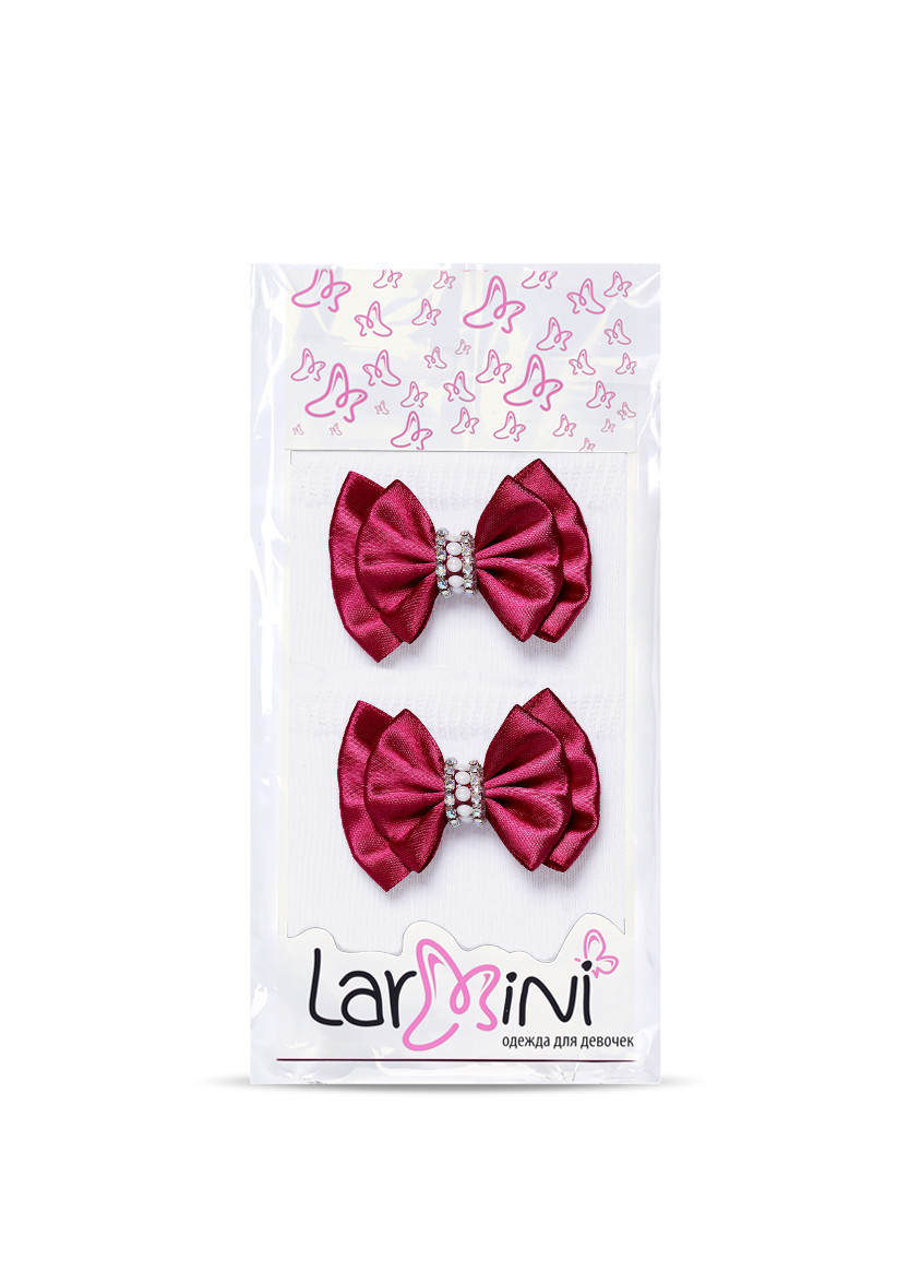 LARMINI Гольфы LR-G-B-2B-TSSPJ, цвет белый/бордовый