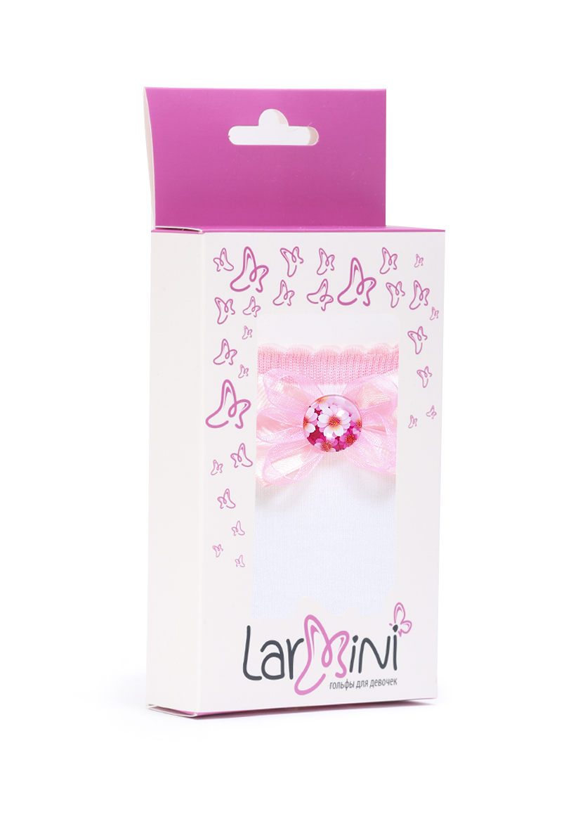 LARMINI Гольфы LR-G-B-B3O, цвет белый/розовый