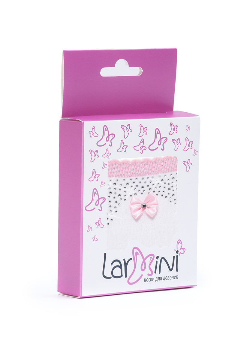 LARMINI Носки LR-S-168060-B-2BL-S, цвет белый/розовый