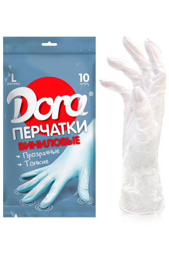 Универсальные виниловые перчатки 10 шт. - Dora