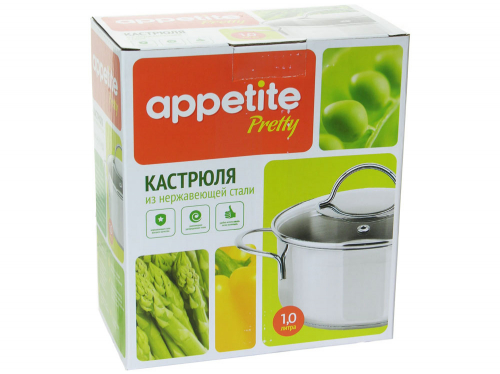 Кастрюля 1л нерж Pretty тм Appetite арт.SH05113 - 14см