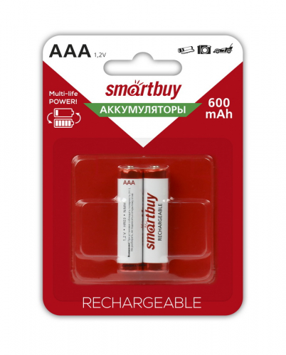 Аккумулятор AAA Smartbuy 600 mAh BL2 (2/24)