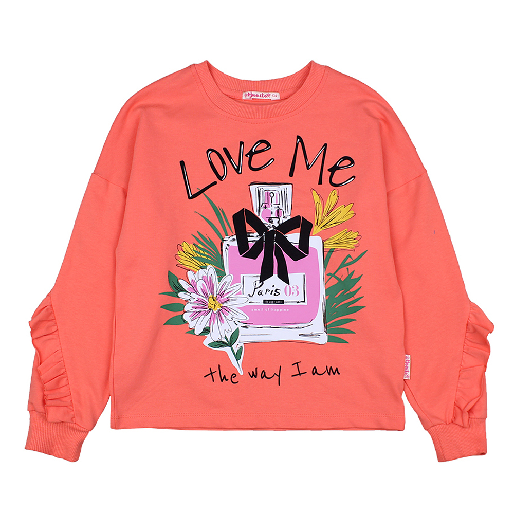 Свитшот для девочки Bonito Kids (BK1371K) персиковый