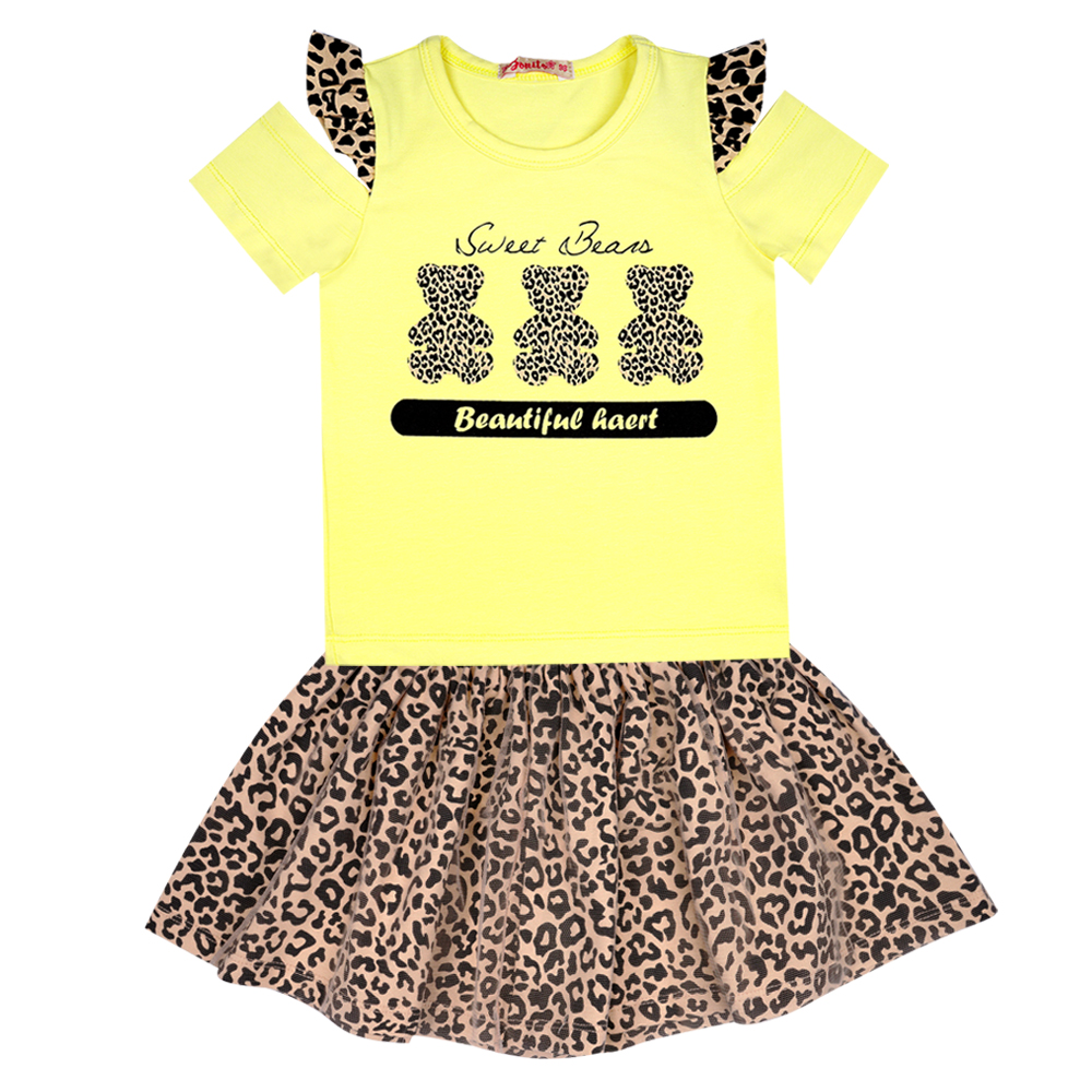 Комплект для девочки Bonito Kids (BK1325KYU) Жёлтый/Леопард