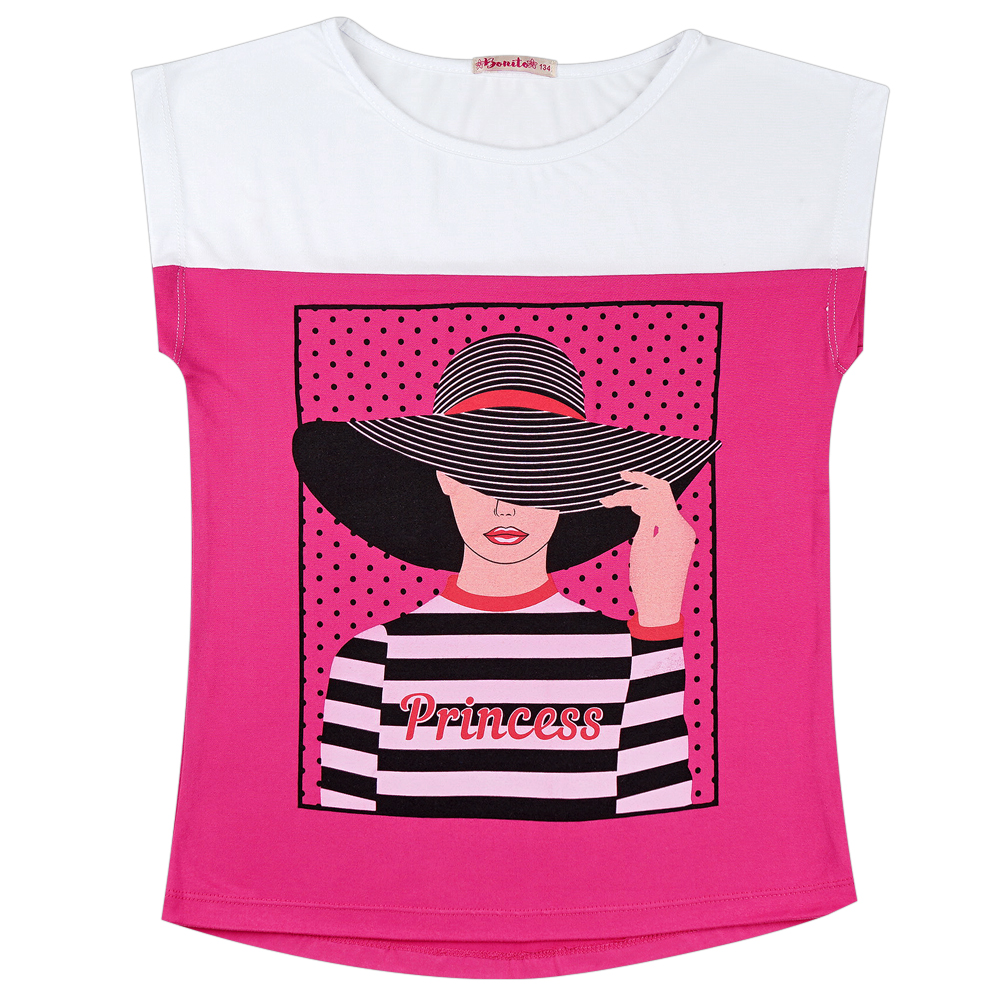 Футболка для девочки Bonito Kids (BK1058K) Малиновый