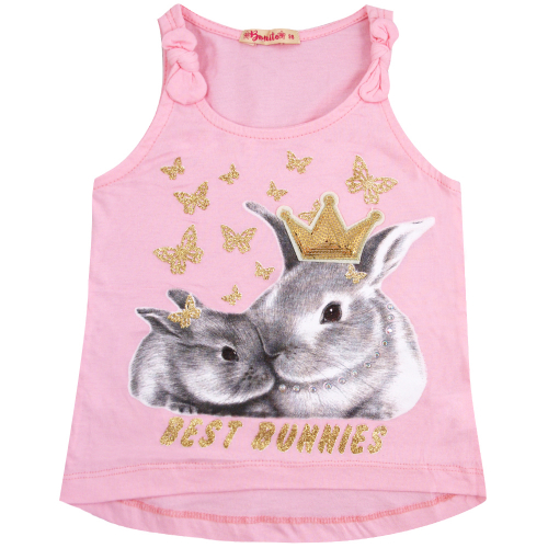 Майка для девочки Bonito Kids (BK762Мх) Розовый/Кролики