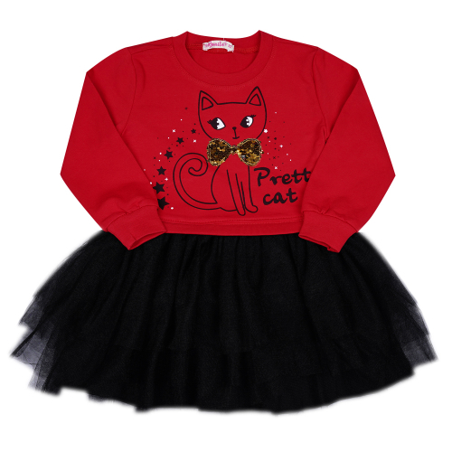 Платье для девочки Bonito Kids (BK888P) Красный/Чёрный