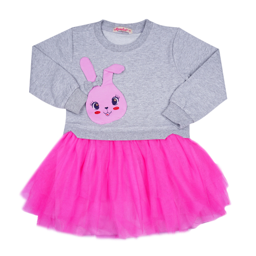 Платье для девочки Bonito Kids (BK888P) Серый/Розовый