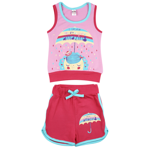 Майка+шорты для девочки Bonito Kids (BK150KP) Светло-Розовый
