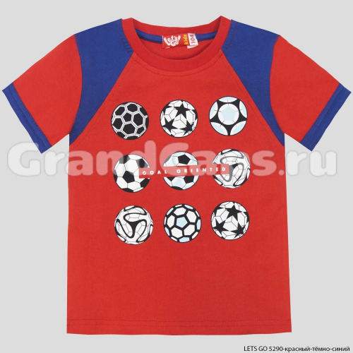 Футболка для мальчика Let's Go (5290) Красный/Тёмно-Синий