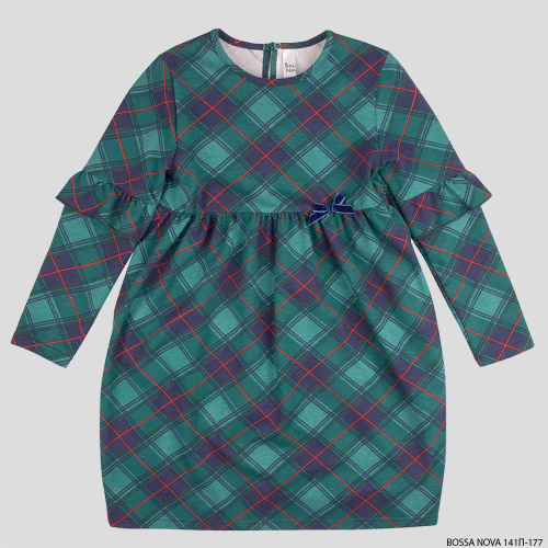 Платье для девочки Bossa Nova (141П-177) Зеленая клетка