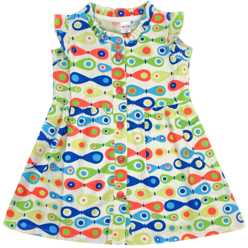 Платье для девочки Bonito Kids (BK286P) Молочный/Салатовый/Синий