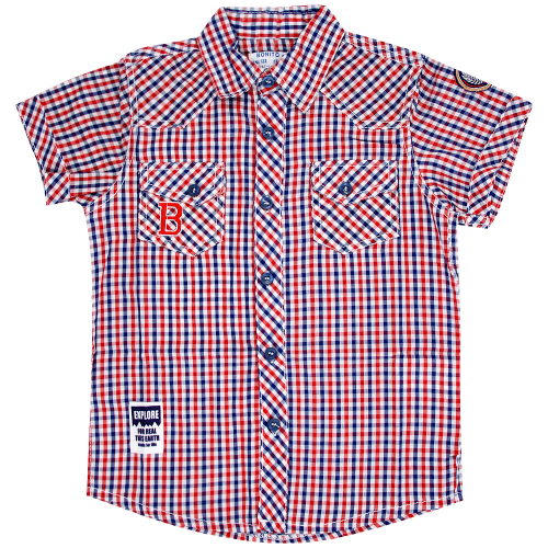 Рубашка для мальчика Bonito Kids (BK572R) Красный/Синий/Белый