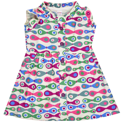 Платье для девочки Bonito Kids (BK286P) Молочный/Зелёный/Голубой