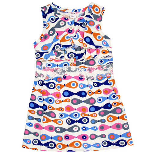 Платье для девочки Bonito Kids (BK291P) Серый/Оранжевый