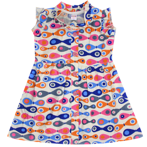 Платье для девочки Bonito Kids (BK286P) Молочный/Розовый/Голубой