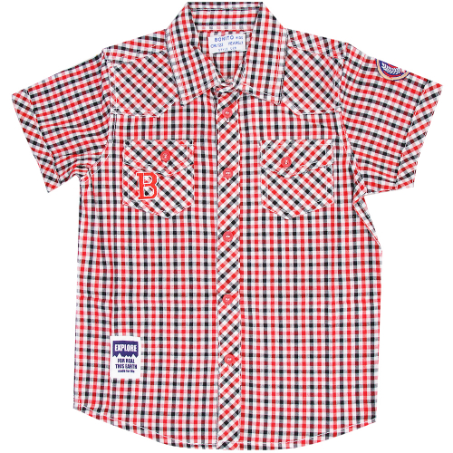 Рубашка для мальчика Bonito Kids (BK572R) Красный/Чёрный