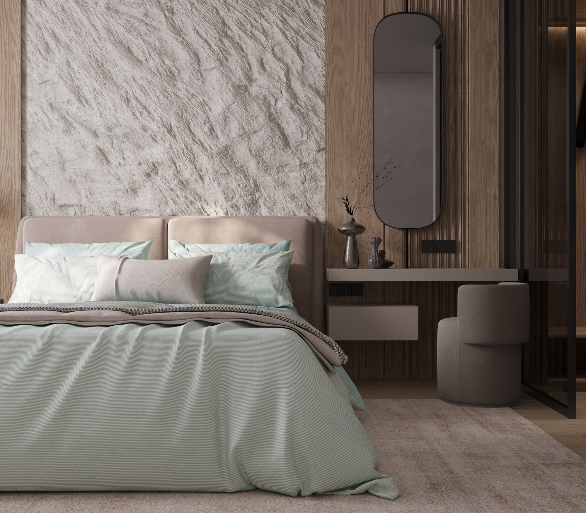 Постельное белье из вареного хлопка ХВ-012 голубая полоса