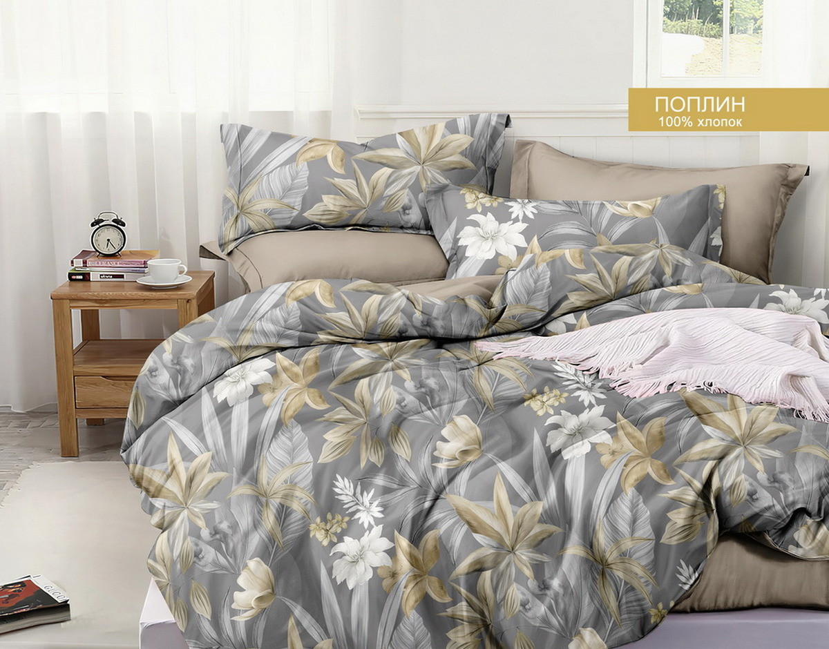 Постельное белье Зима-Лето из поплина с окантовкой ЗЛПО29-1465
