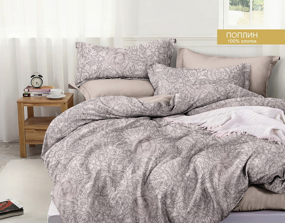 Постельное белье Зима-Лето из поплина с окантовкой ЗЛПО29-1471