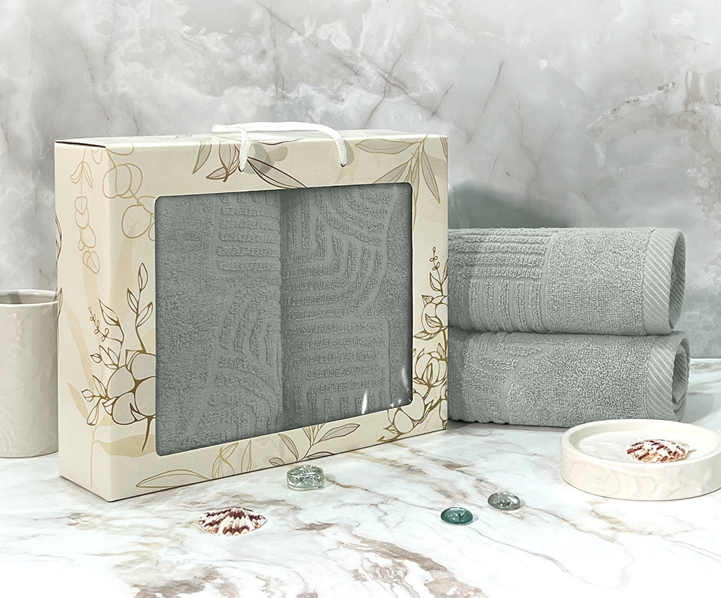 Набор полотенец махровых 2 шт. (50х90) Оскар 08-179 серый