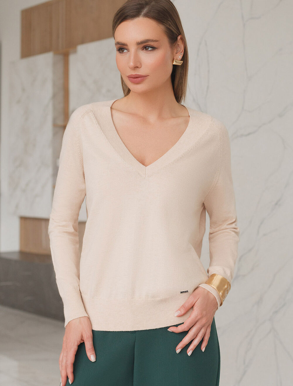 Джемпер Vilatte D39.352-Р бежевый меланж