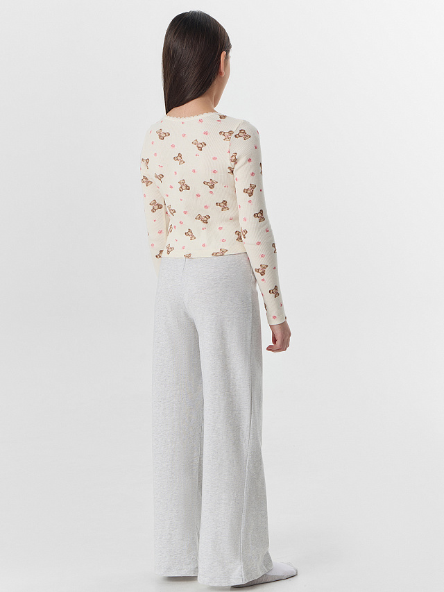 Комплект для девочек бежевый с узором мишек