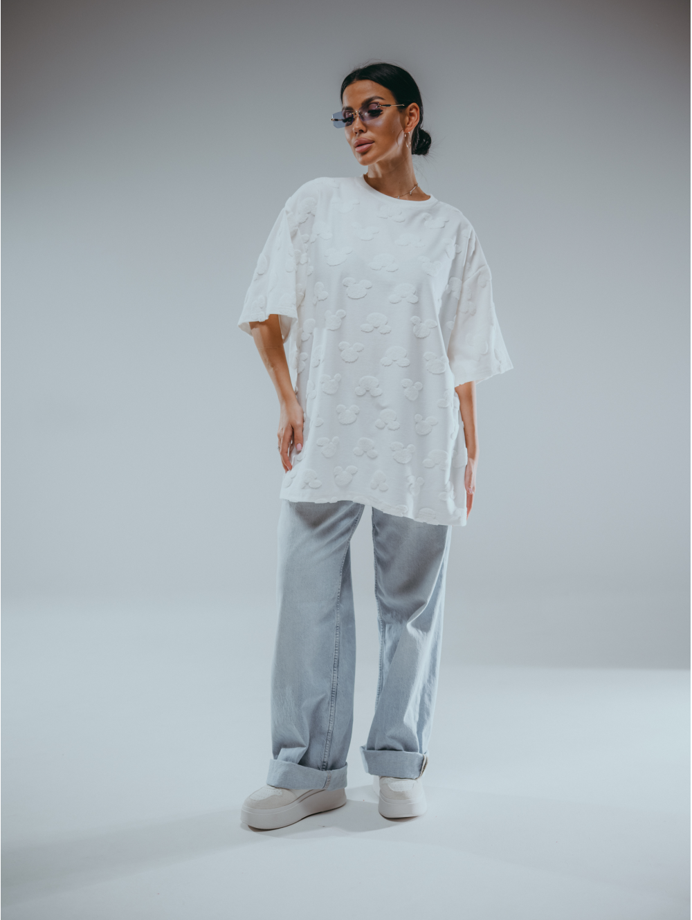 Ирбис футболка женская (махра Микки молоко)