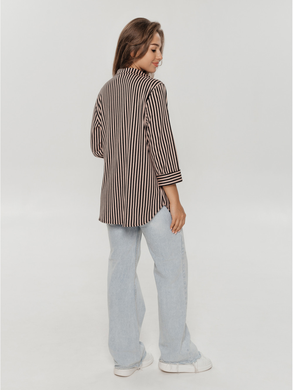 Жанетта туника женская (полоса кофе)
