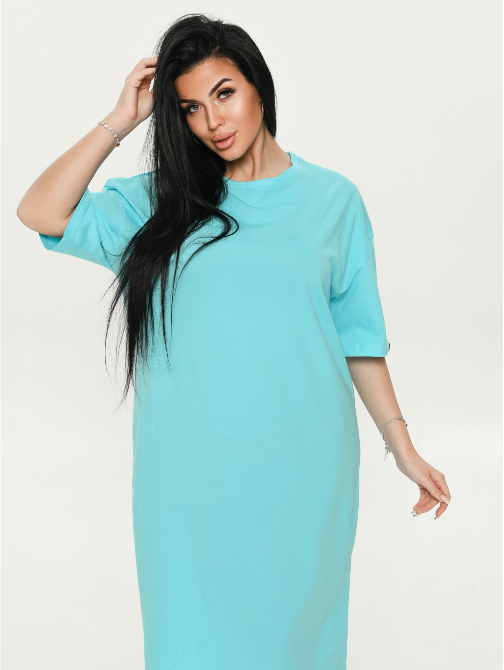 Салли платье-футболка женское (бирюза)