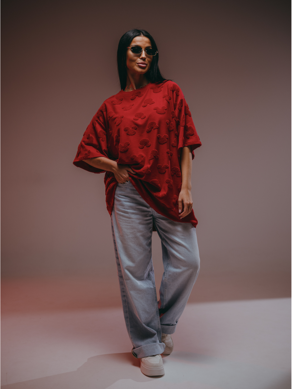 Ирбис футболка женская (махра Микки бордо)