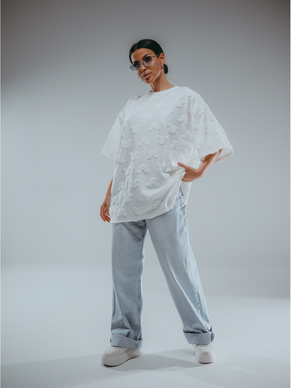 Ирбис футболка женская (махра Микки молоко)