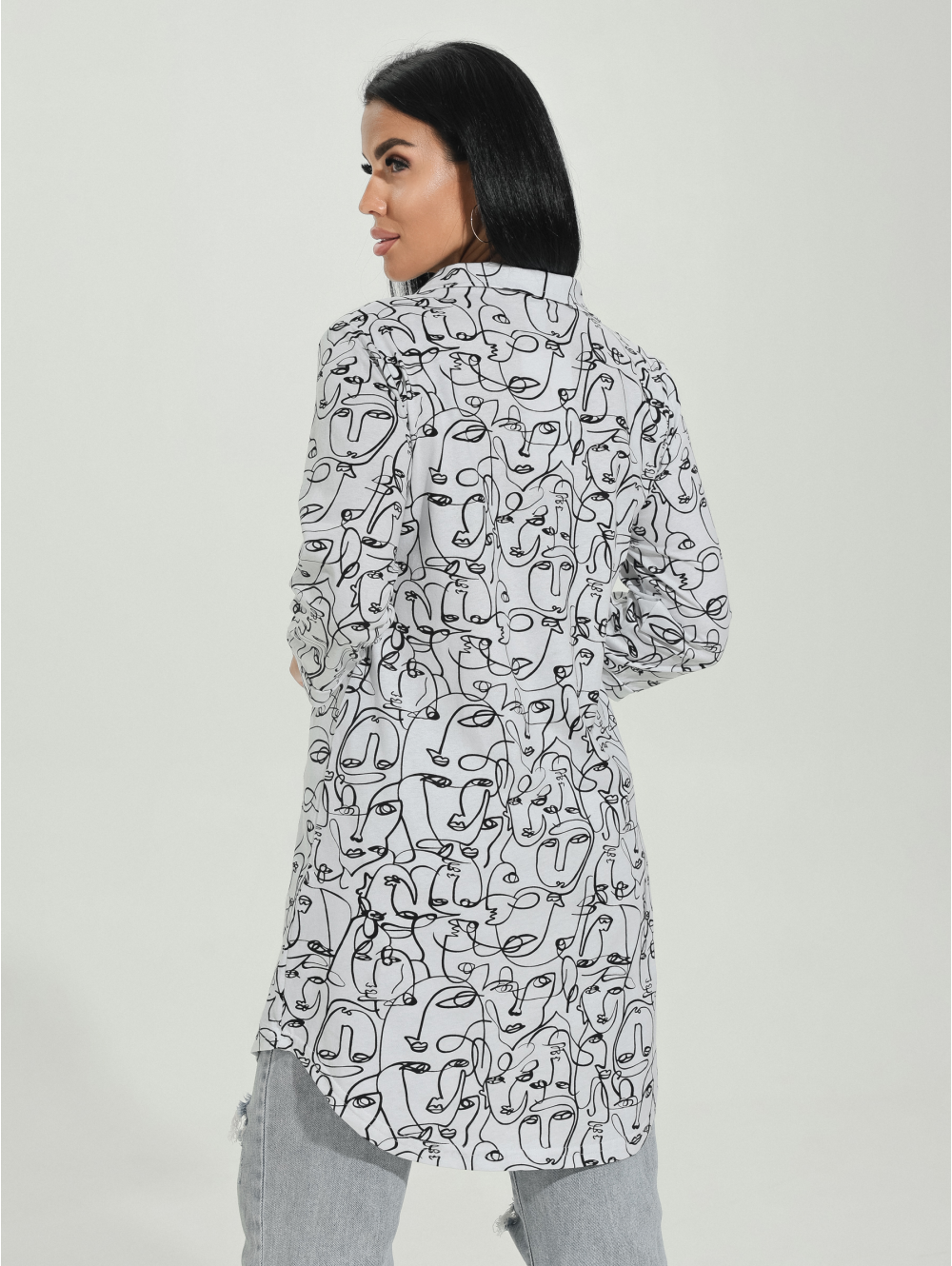 Тэффи туника женская (графика белый)