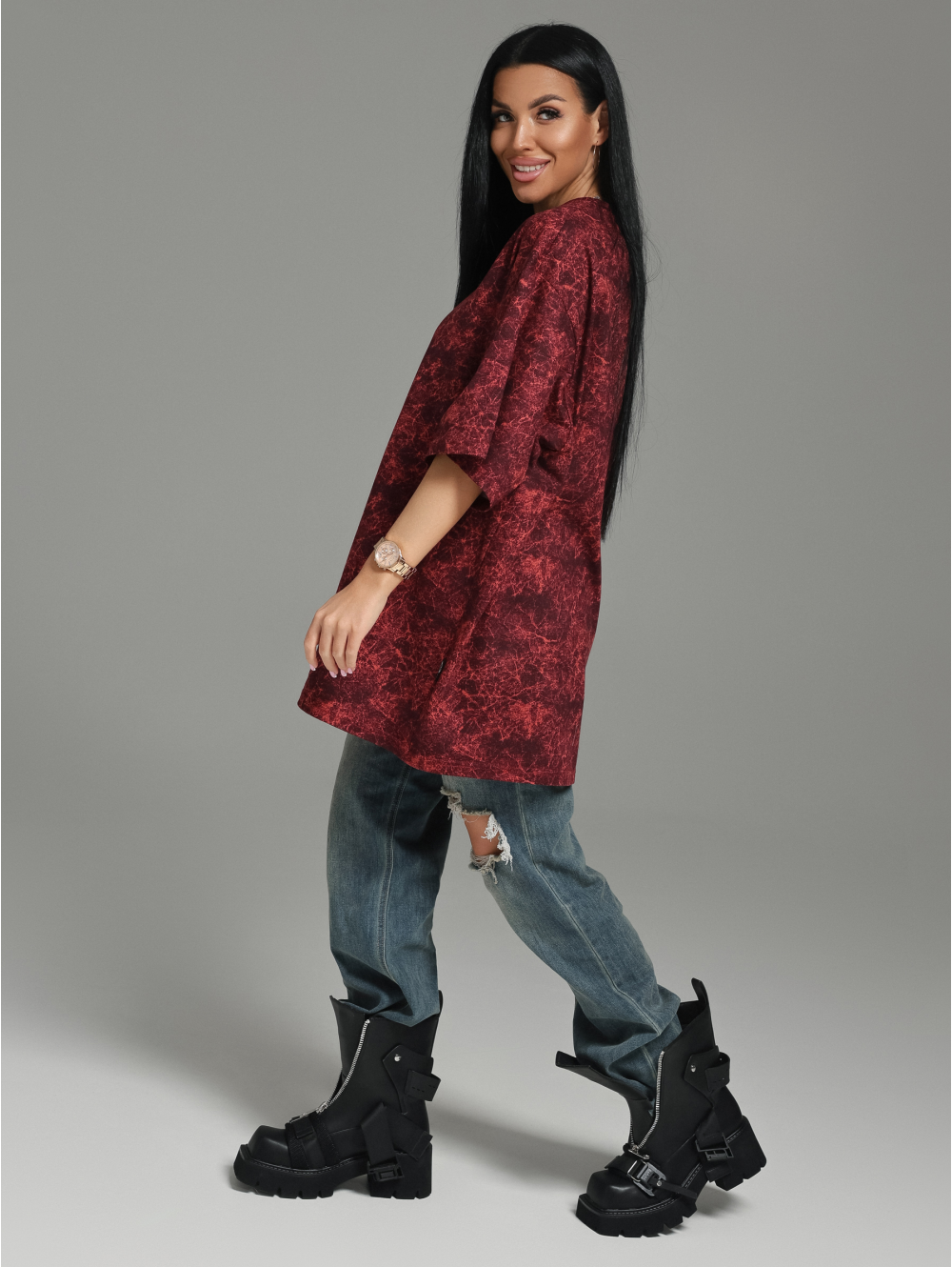 Ирбис футболка женская (бордо)