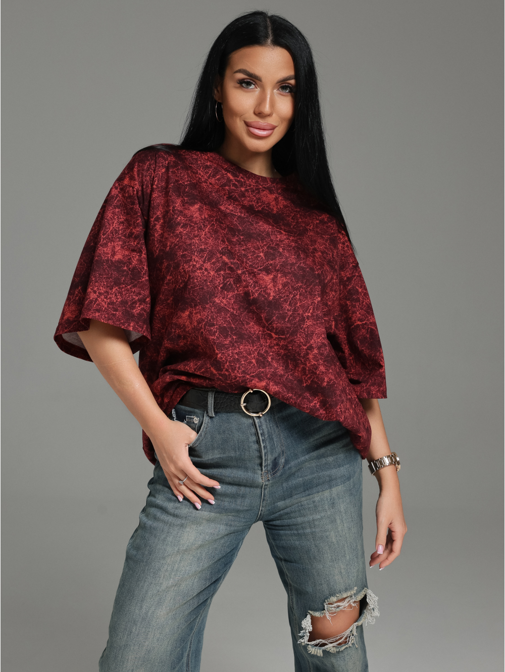 Ирбис футболка женская (бордо)