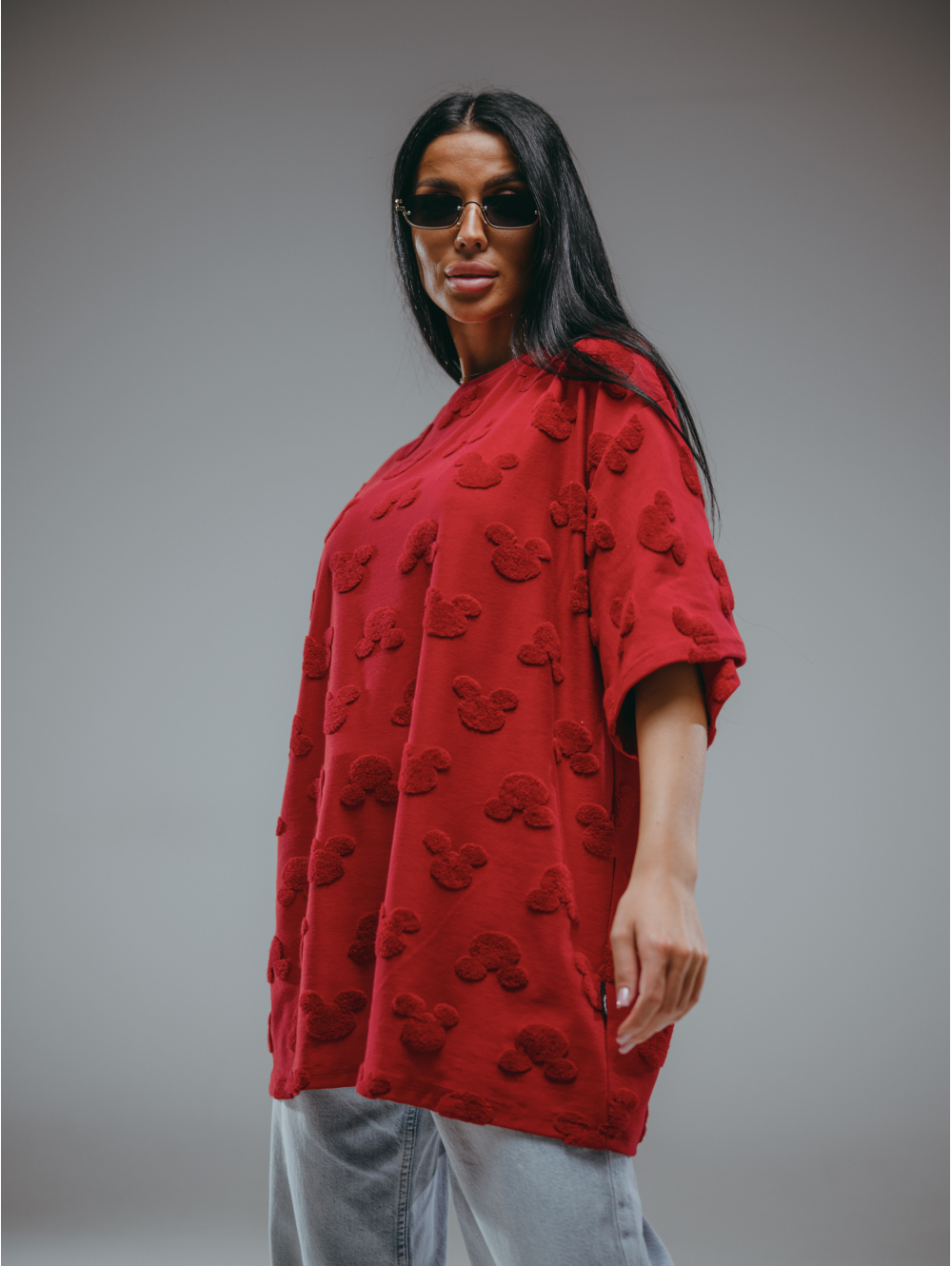 Ирбис футболка женская (махра Микки бордо)